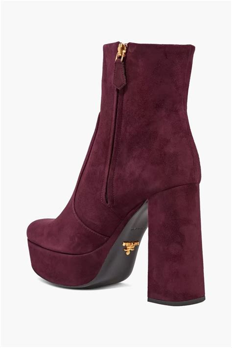 prada leather boots with pouch price|Prada suede platform ankle boots.